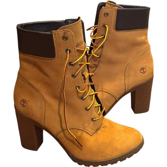 Timberland Allington Mid Lace-Up Boot wheat winter fall style  3.5" heel size 9 - Picture 11 of 16